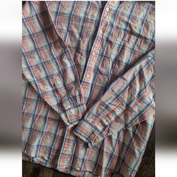 Southern Tide Mens Classic Fit XL Orange & Blue Plaid Button Down Long Sleeve. - Picture 2 of 12